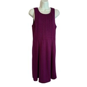 Hawthorn Purple & Black Print Medium Women's Sleeveless Lined Dress